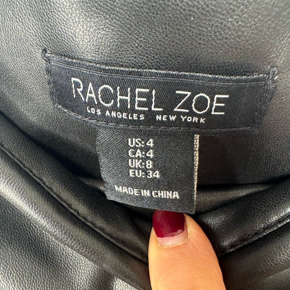 Rachel Zoe Edgy Faux Leather Stretch City Leggings Tummy Control Size 4 Black - Picture 6 of 7